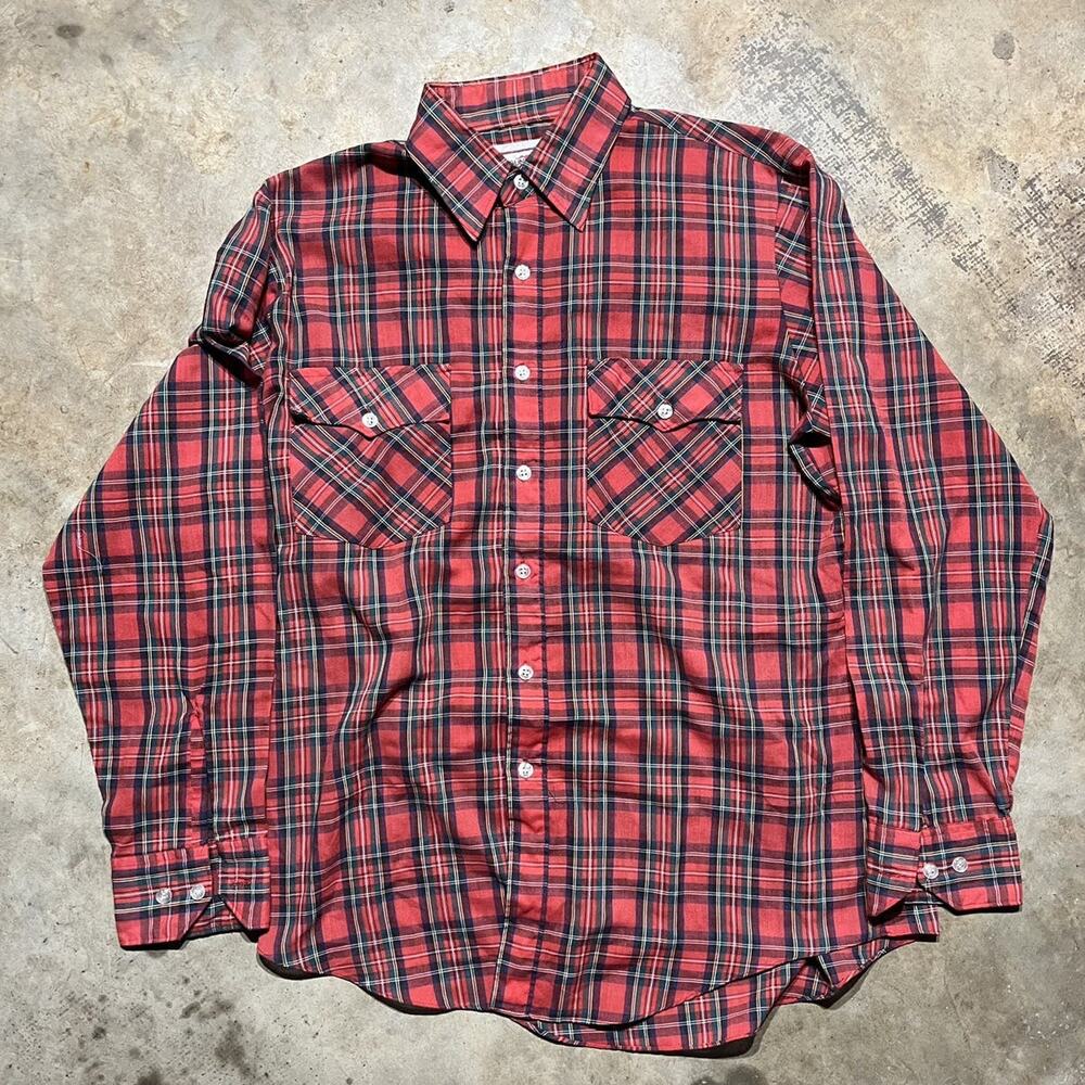 Vintage 70s Youngbloods Red Plaid Western Button Up Shirt